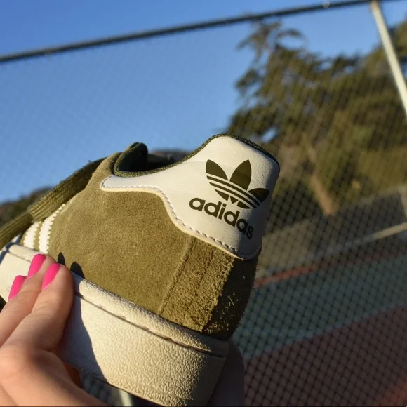 adidas Campus Olive Green White Women's Sneakers - Picture 8 of 14